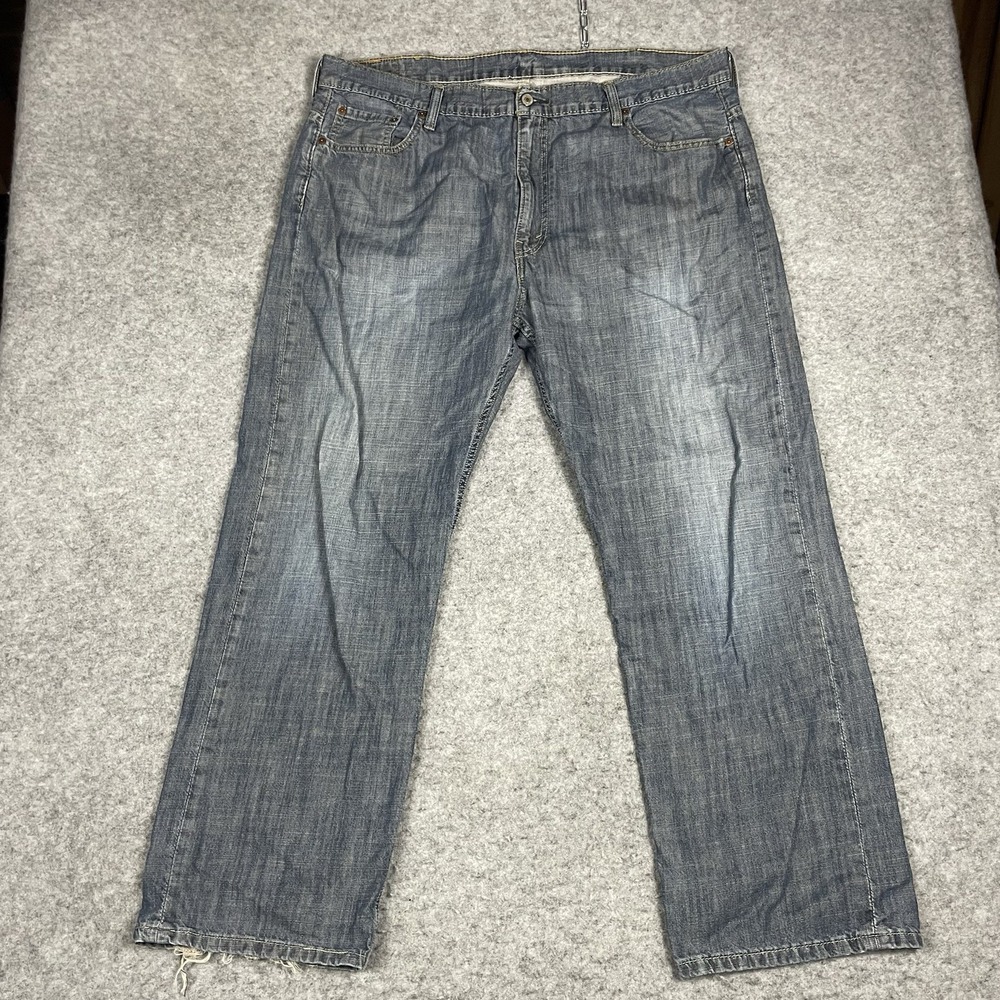 Levis 569 Jeans Mens 42x32 Blue Loose Straight Mid Rise Dark Wash Denim